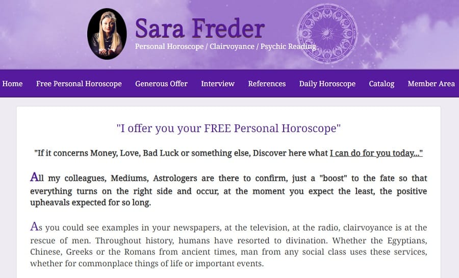 Free Psychic Readings Online No Credit Card - Sara Freder